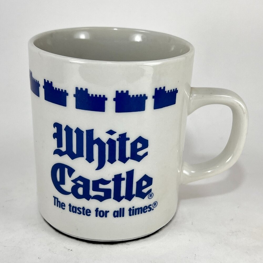 Vtg White Castle Ceramic Coffee Mug Cup 10oz Burger Restaurant Souvenir 90s